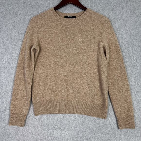 Quince Oatmeal Mongolian Cashmere Crewneck Sweater Size Medium - Picture 1 of 10